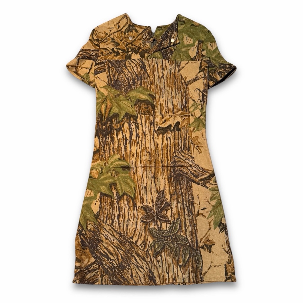 Realtree Camo Reworked Utility Dress Camoflague Handmade Vintage